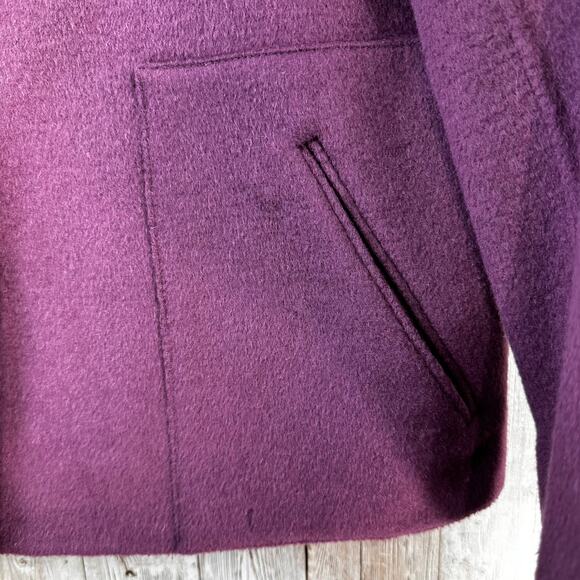 J.Jill Womens Wool Jacket Small Purple Round Neck Angoral Rabbit Blend Button Up - Picture 5 of 10